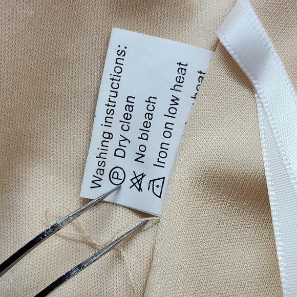 Formal Dress Jacket Set Size 10 Champagne Gold Beaded Lace Chiffon Sheath Party - Picture 10 of 14